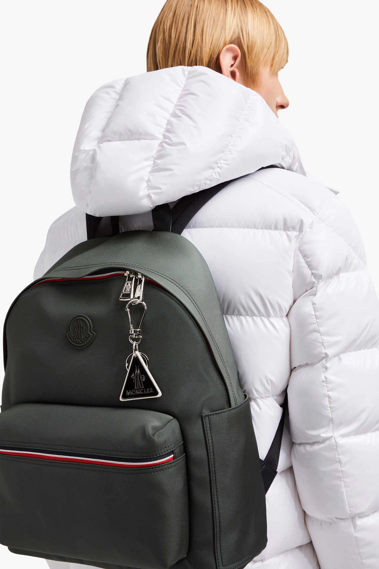 Porte-clés à logo en cuir Mixte Noir Moncler 2